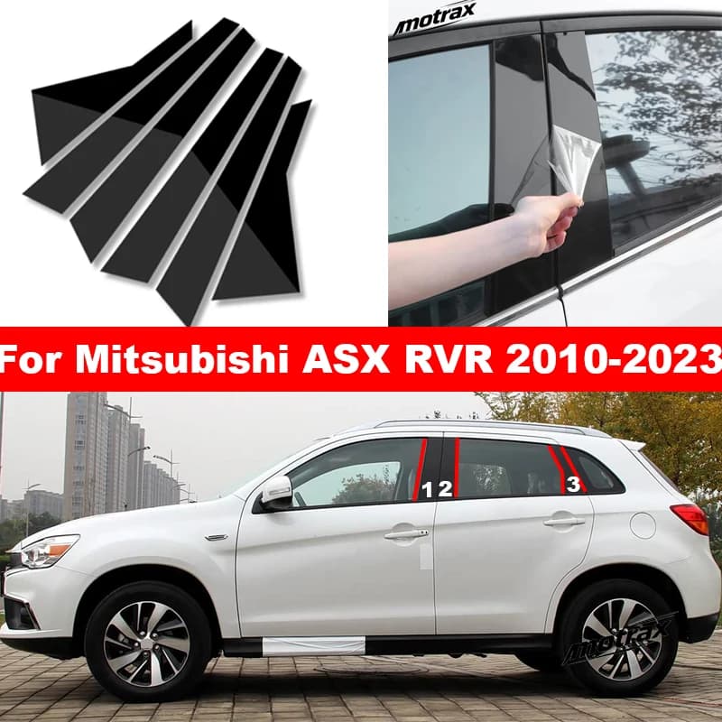 For Mitsubishi ASX RVR 2010-2023 Car PC B C Central Pillar Post Cover Door Trim Window Molding Sticker Plate Accessories