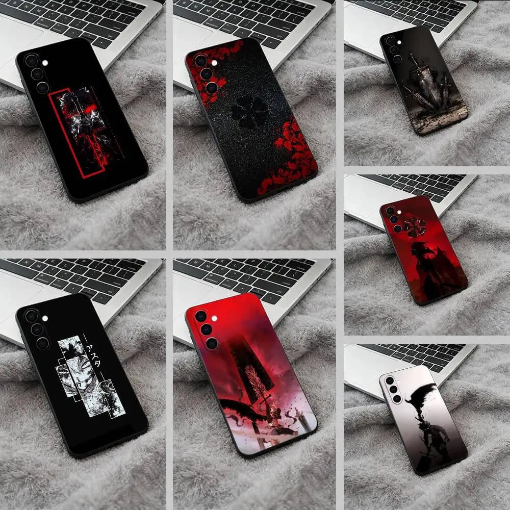 C-Clover Asta B-Black Phone Case For Samsung Galaxy A73,A71 A72,A70,A53,A52,A51,Soft Silicone Black Cover