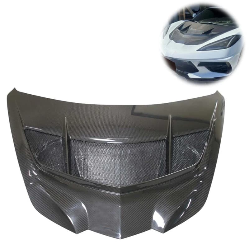 High Quality ZR1‑Style Vented Dry Carbon‑Fiber Engine Bonnet, Sports Car Tuning Parts 2020‑2024