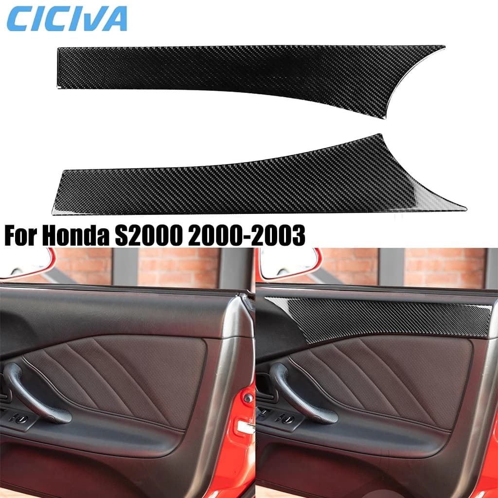 For Honda S2000 ‌AP1 F20C 2000-2003 Carbon Fiber Door Armrest Handle Decorative Panel Interior Car Accessories Cover Stickers