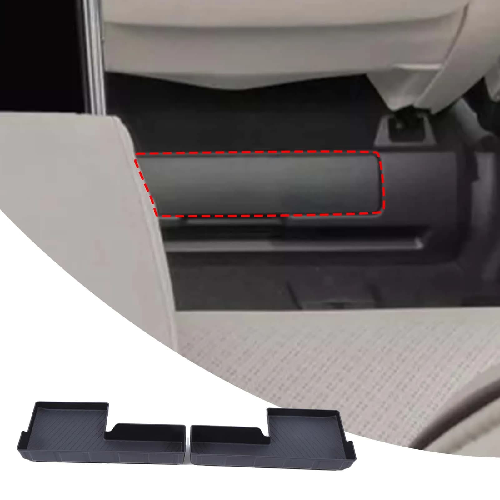 For Toyota Alphard 40 series car second row under seat storage box car interior accessories TPE 2-piece set