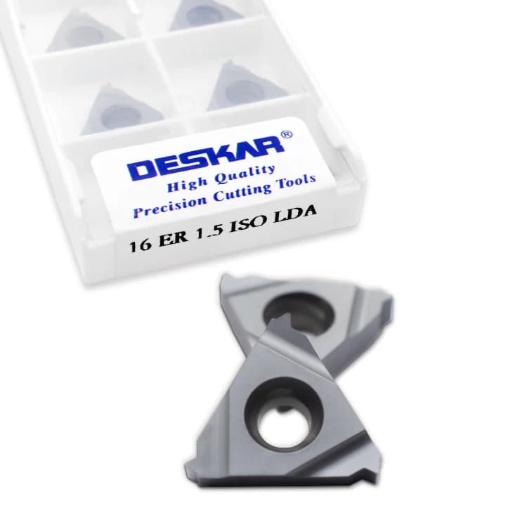 DESKAR 16 ER 1.5 ISO LDA Indexable Carbide Threading Lathe Inserts for Threaded Lathe Holder