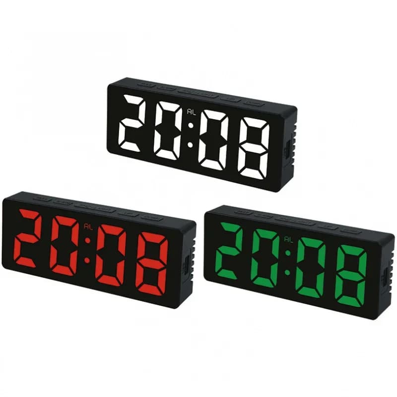 Creative Number Clock Color Nightlight Temperature Calendar Alarm Clock LED Large Number Electronic Clock Backlight Home Decor