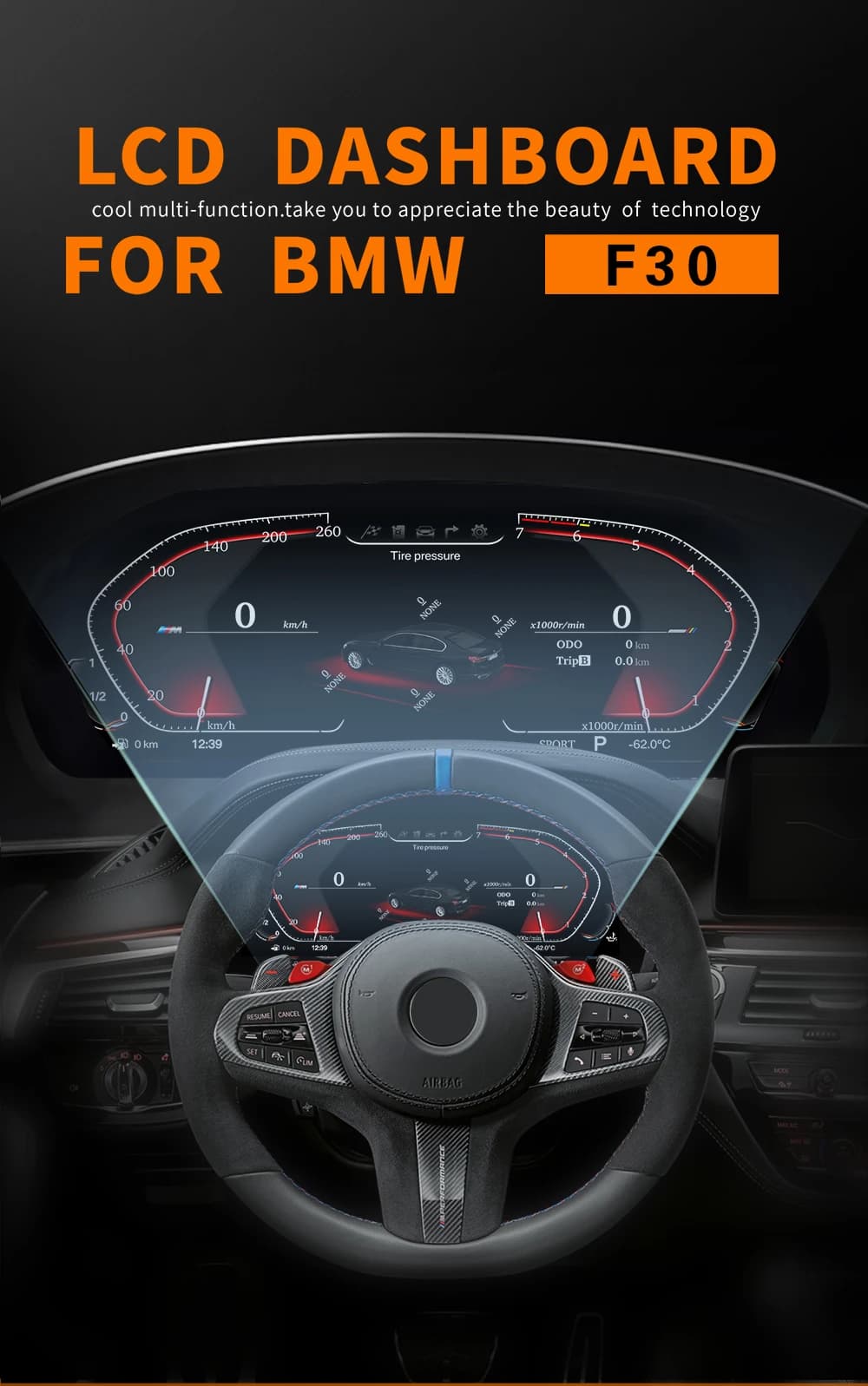 Wireless 1 2 Series F20 F21 F22 F23 Dashboard Speedometer CarPlay Android Auto Instrument Cluster Cockpit For New Cars