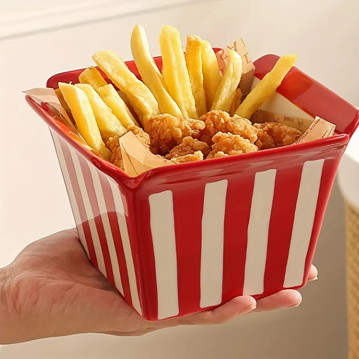 750ml Ceramic Popcorn Bowl Microwave Safe Snack Container Cute Dessert Plate Kitchen Living Room Decor Storage Vessel Flawless
