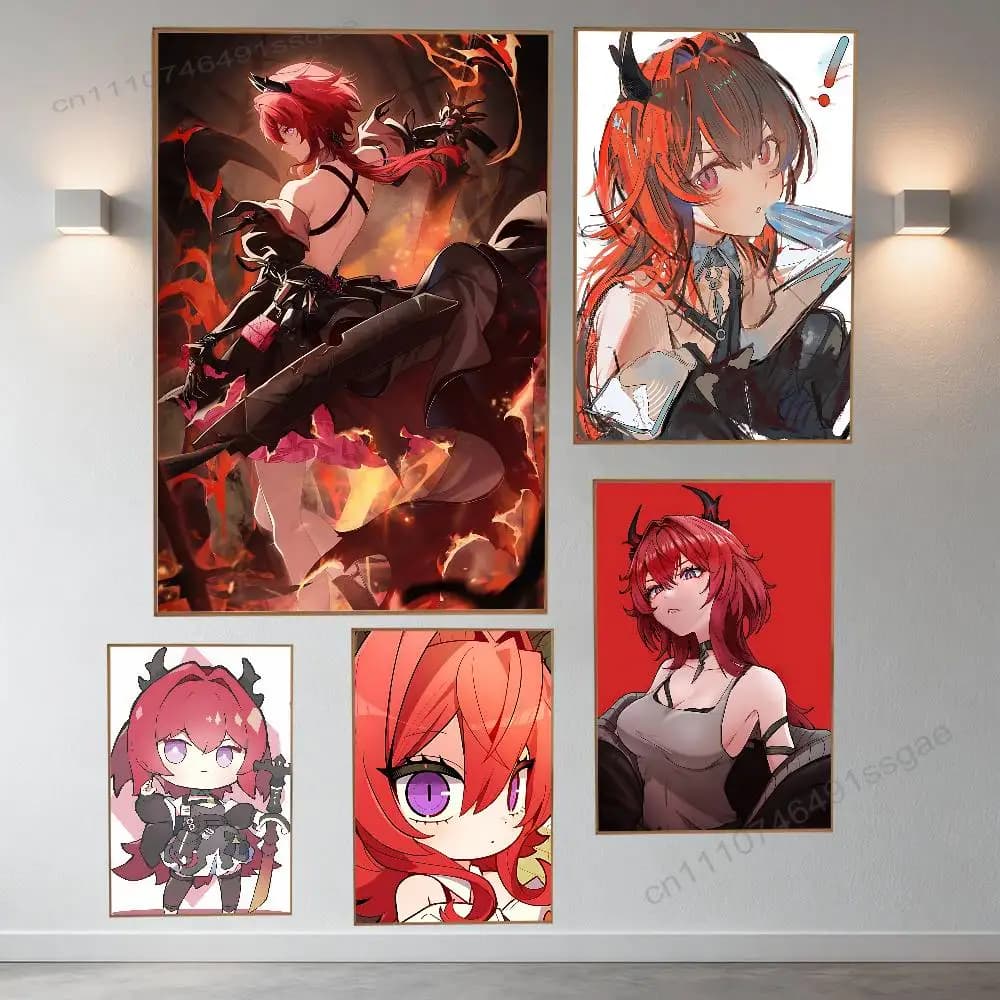 A-Arknights Laevatainn Poster Retro Paper Sticker DIY Room Bar Cafe Aesthetic Art Wall Painting