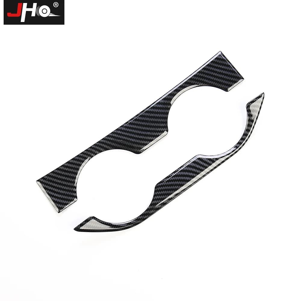 JHO Inner Rear Cup Holder Panel Cover Trim Bezel ABS Carbon Grain  for Dodge Ram 1500 TRX 2021 2022 2023 Car Accessories