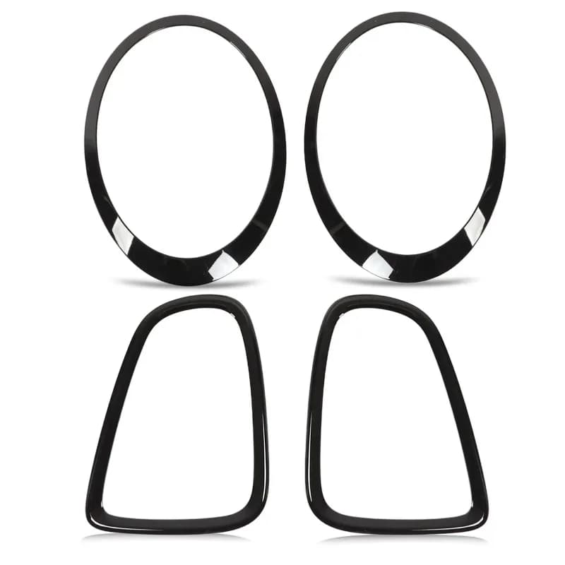 4pcs Gloss Black Car Headlight Taillight Surround Cover Trims ABS Replacement for Mini R56 R57 R58 R59 Cooper S JCW 2007-2015
