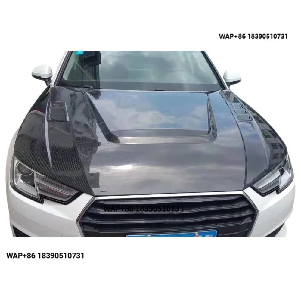 A4 2018 Style Car Parts Wet Carbon Fiber Fibre Front Engine Bonnet Hood for A4 2018