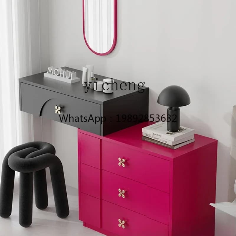 small dresser wall hanging dressing table small apartment bedside table pink