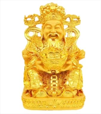 xx-Lucky Fengshui Gold God of Wealth Statue Resin Ornaments Living Room Mascot Sculpture Decoration Item Office Fortune Crafts