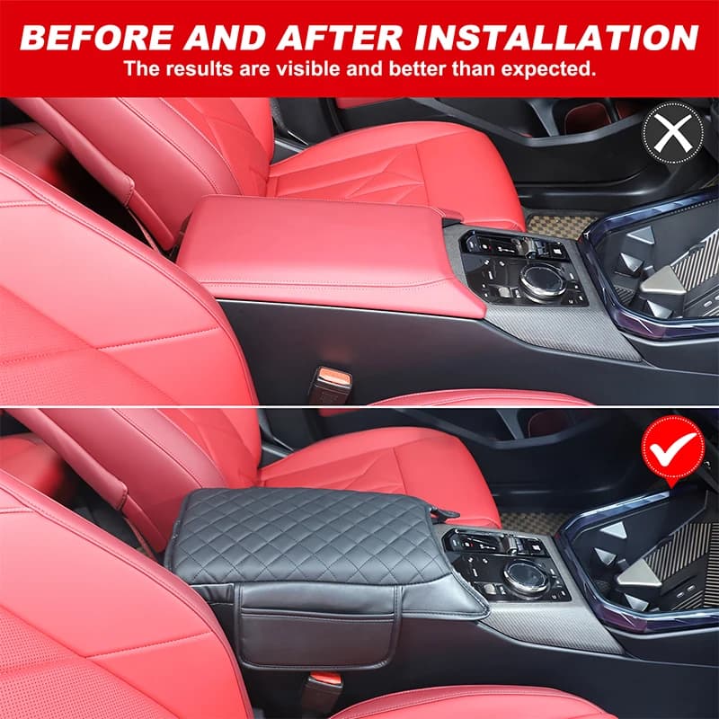 1piece set leather black For BMW X3 G45 2025+ car center console armrest box cover car interior modification accessories