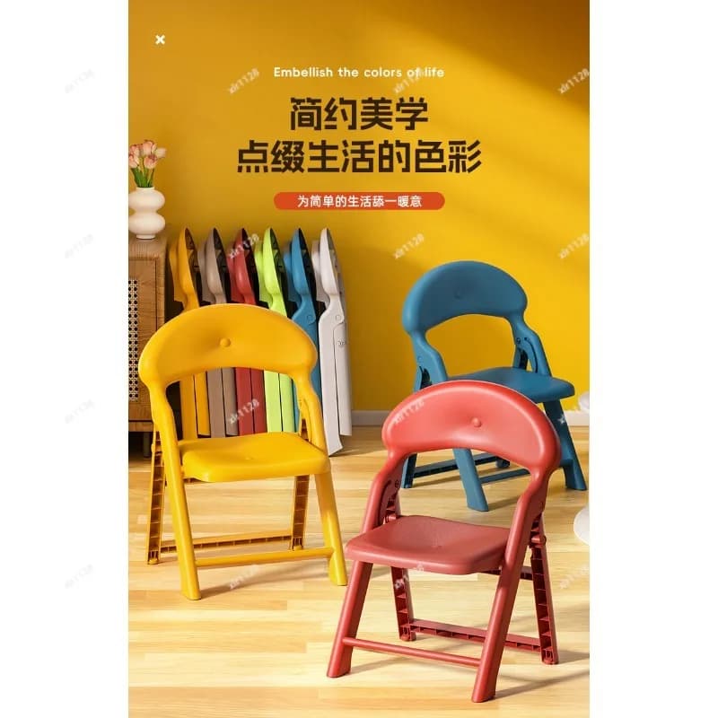 Space Saving Folding Chair Ergonomic Backrest Stool For Study Bath Dining Use