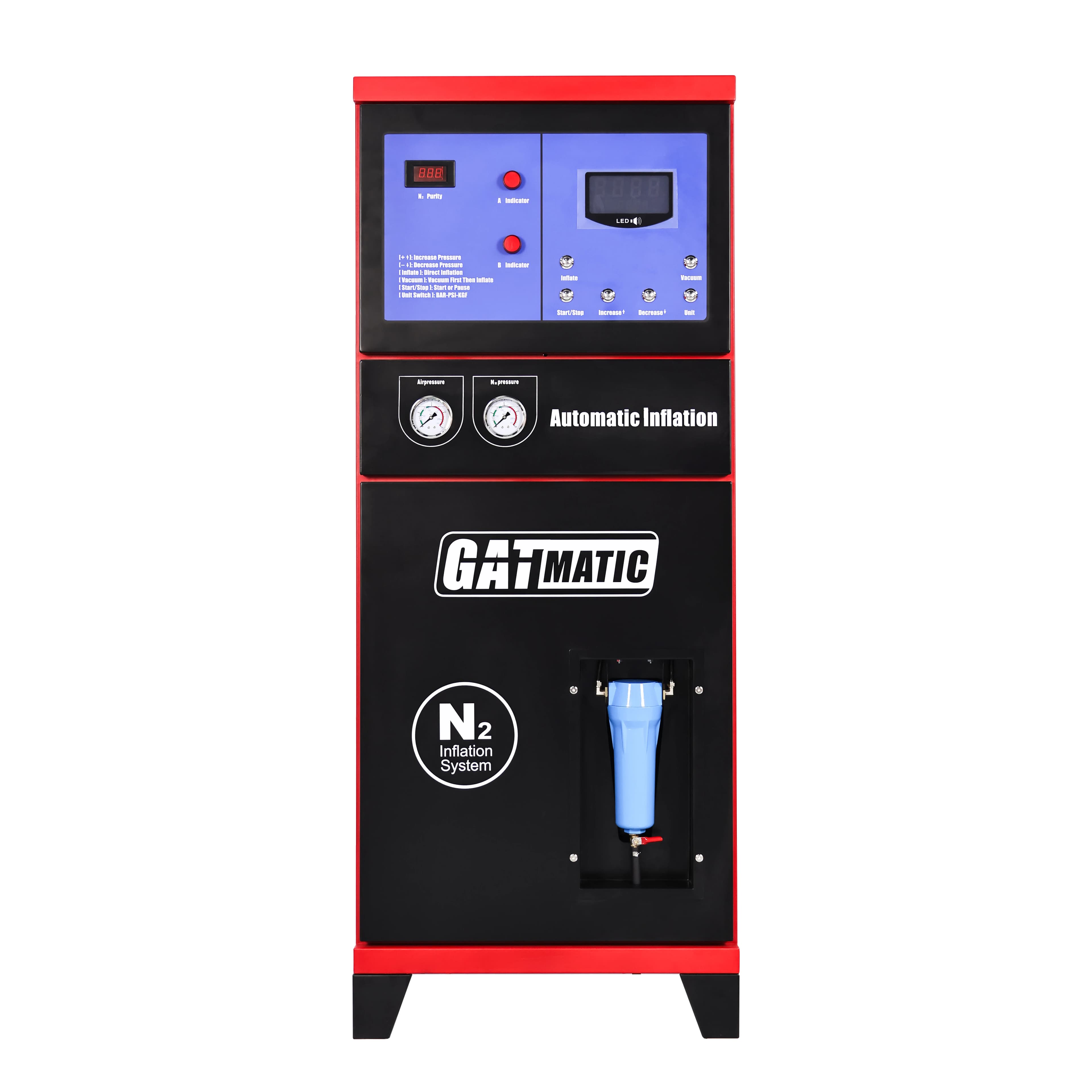 Digital Indoor Workshop Automatic Nitrogen Generator Tire Inflator Tire Pressure Monitor High Purity  Portable