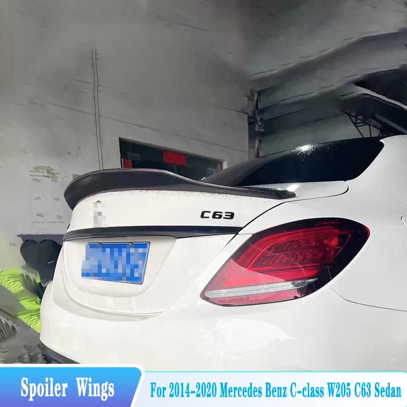 For 2014-2020 Mercedes Benz C Class W205 C63 Rear Trunk Lip Spoiler Tail Wings ABS Plastic Car Parts Tuning Body Kit Accessories