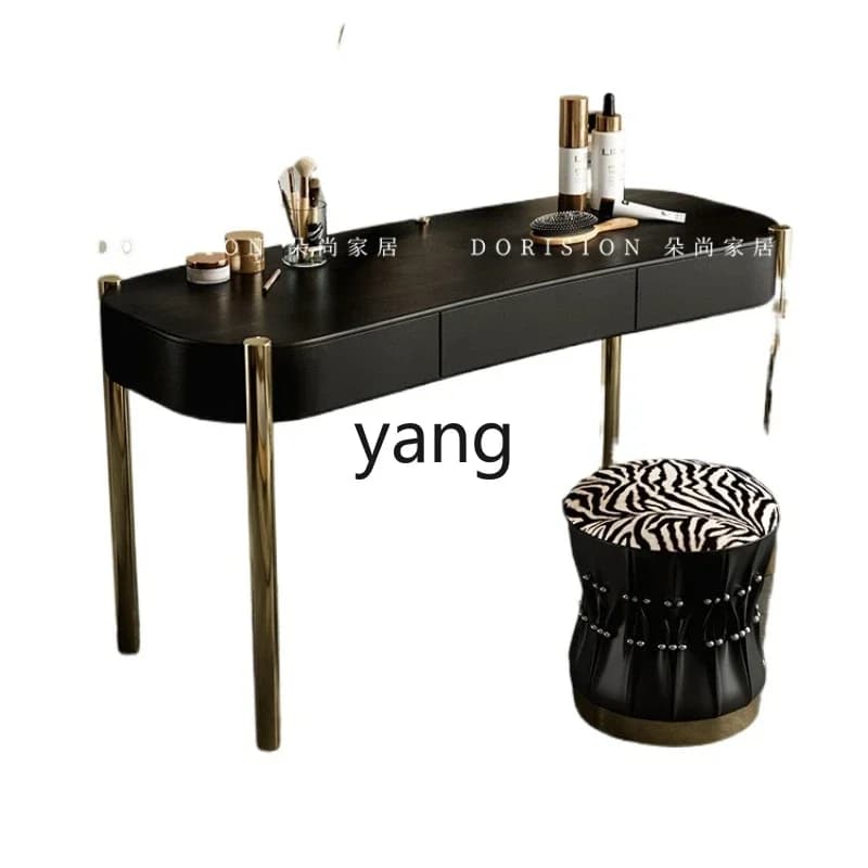 YJQ light luxury dresser, makeup mirror integrated master bedroom, modern simple solid wood high-end makeup table