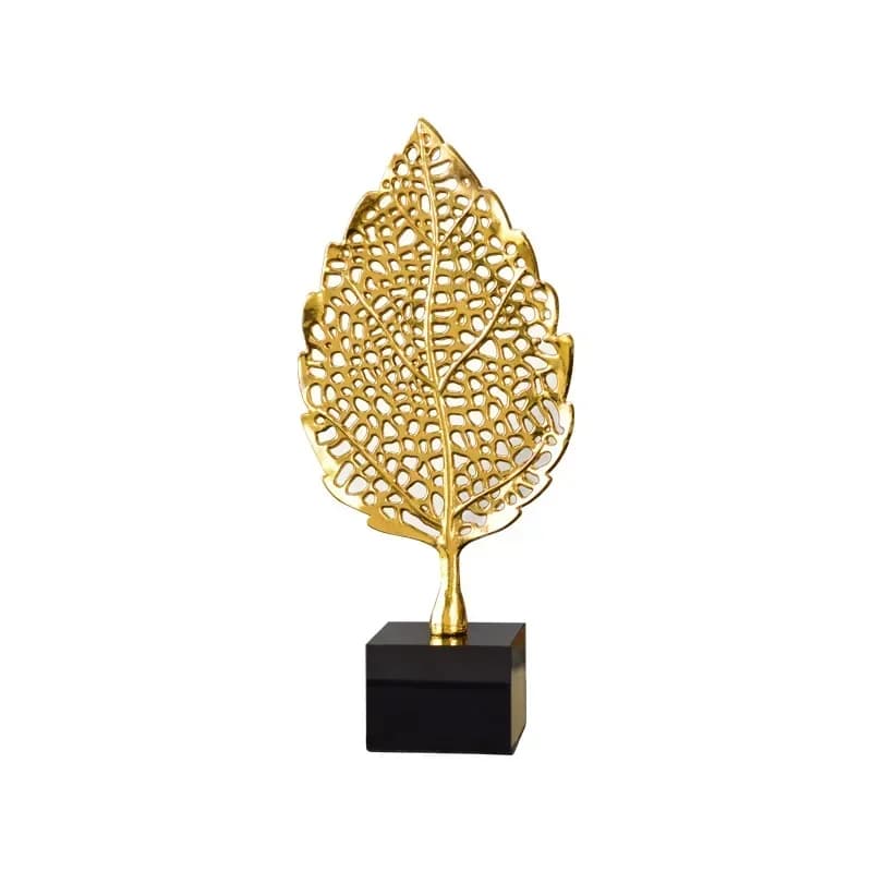 European-style new light luxury leaf metal ornaments, high-end sense, creative home furnishing