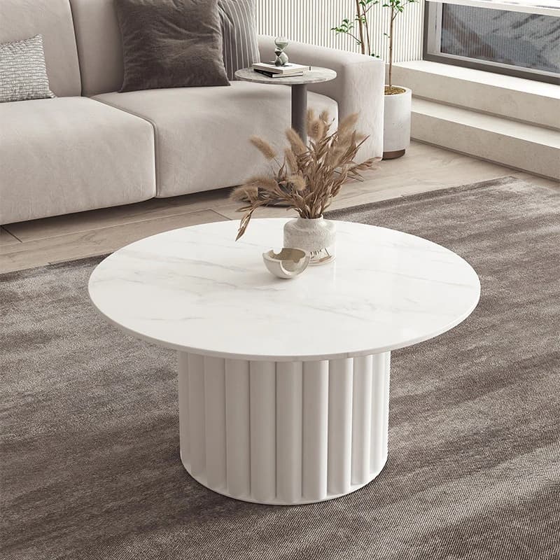 Household rock slab coffee table combination Nordic simple living room flower table small apartment light luxury