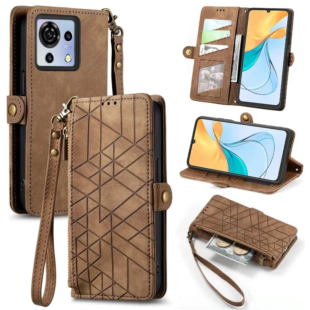 For ZTE Axon 60 Lite 5G Crossbody Zipper Wallet Leather Case For ZTE Blade V70 Vita Luxury Cover Blade A75 V60 V 60 Design Funda