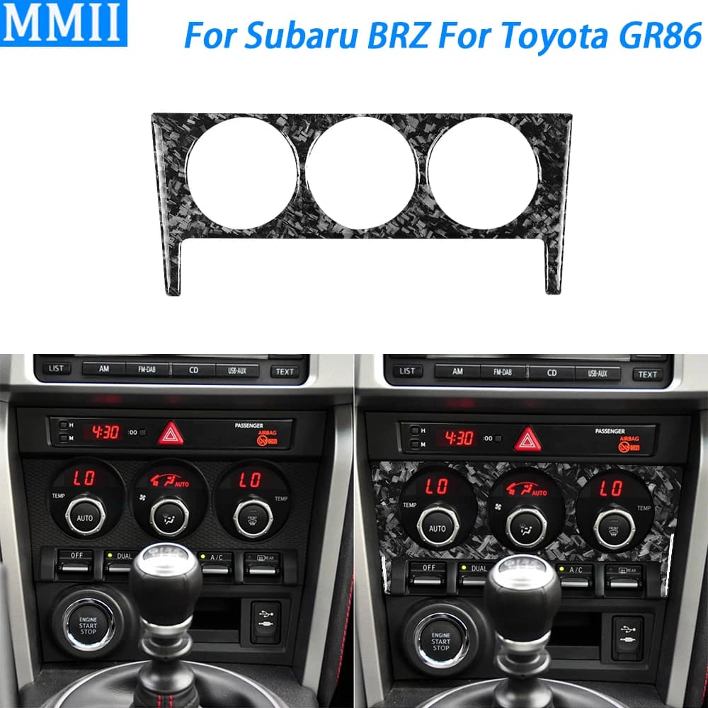 For Subaru BRZ For Toyota GR86 2017-2019 Forged Carbon Fiber Central Console Air Conditioning Knob Cover Car Accessories Sticker