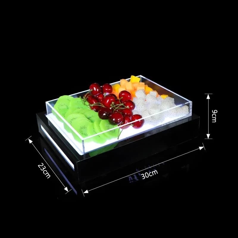 Bar luminous acrylic fruit plate KTV fruit plate plate led rectangular fruit tray holder tray base