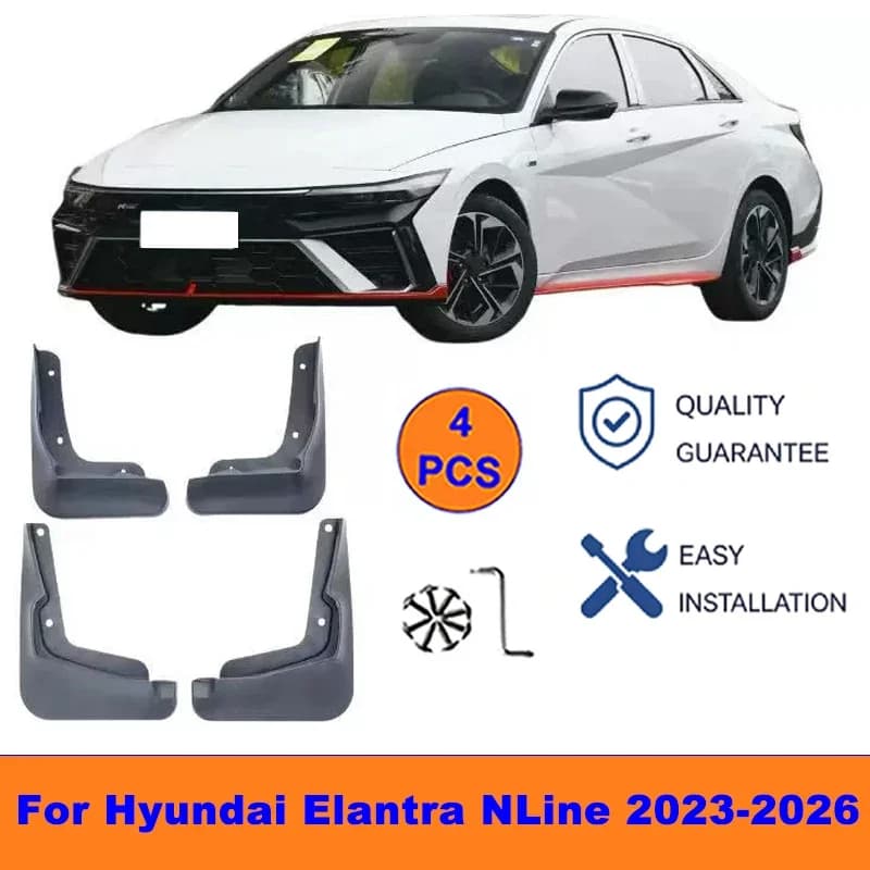 4Pcs Mud Flaps For Hyundai Elantra NLine 2023-2026 - Splash Guards Front&Rear Wheel Fender Mudguards Car Exterior Protection