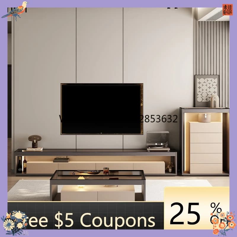 ABB  minimalist floor TV cabinet coffee table combination high-end living room side cabinet audio-visual cabinet