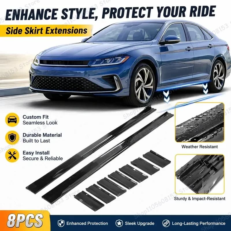 For VW Jetta MK7 MK8 2020–2026 Aerodynamic Side Skirt Extension Lip Racing Spoiler Sport Body Kit Lightweight Durable OEM Fit
