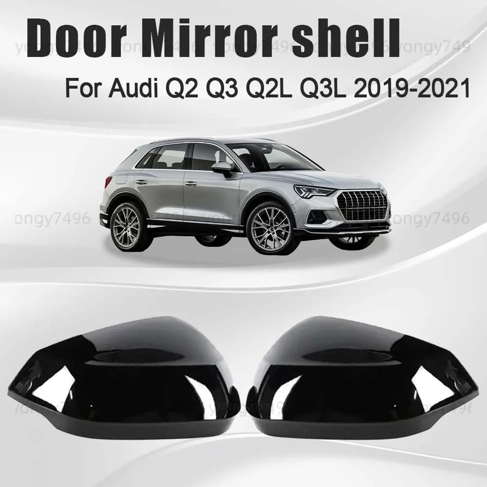 Protective Cover Door Mirror Shell For Audi Q2 Q3 Q2L Q3L 2019 2020 2021 Car Rearview Accessories Charred Black Carbon Fiber