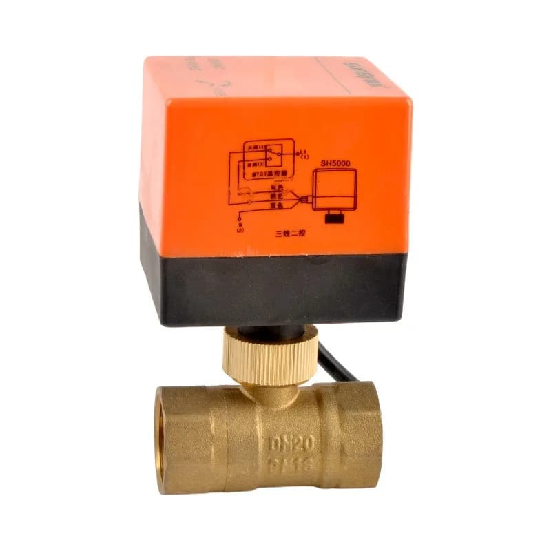 Power off reset electric internal thread three-way ball valve solar electric water heater temperature control fan