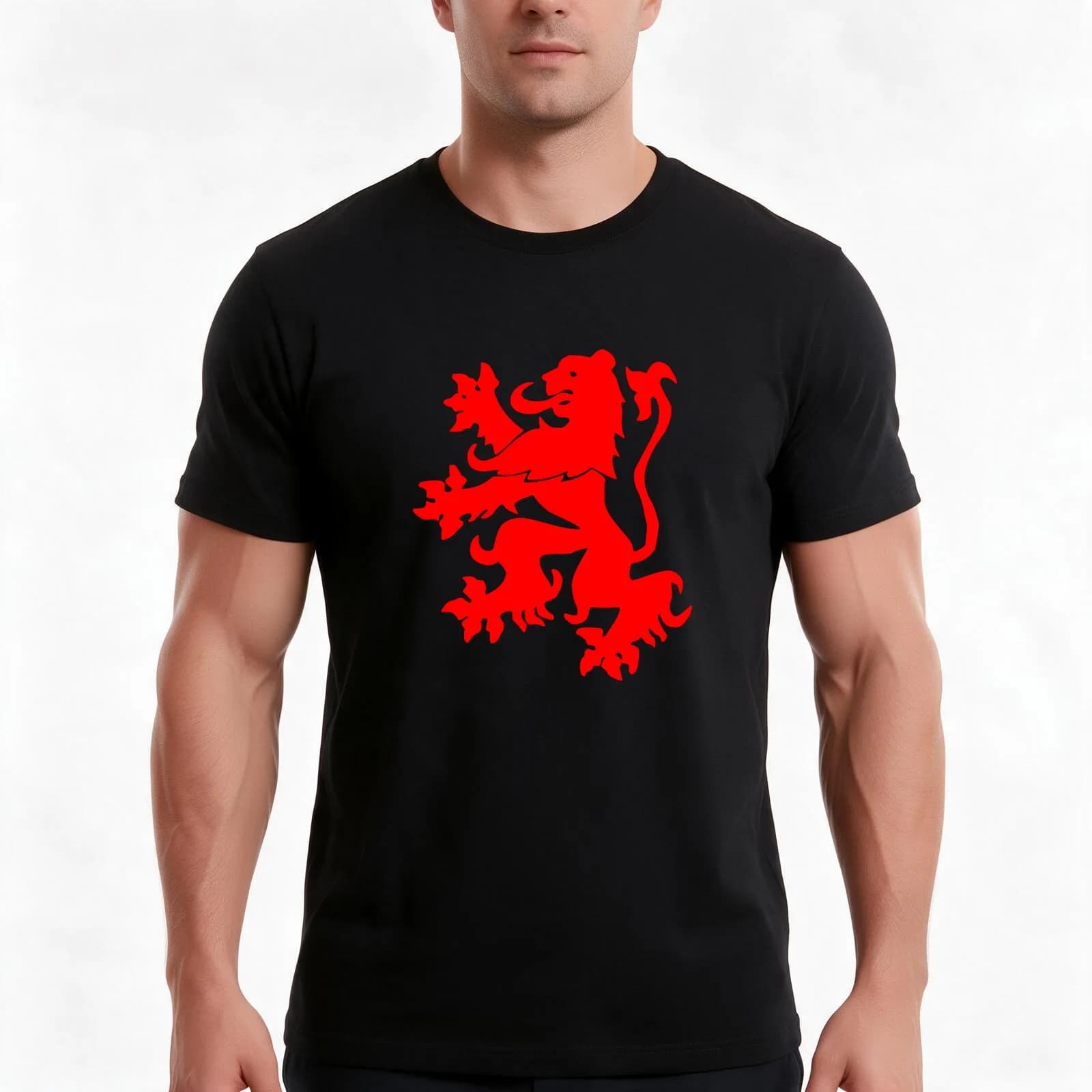 RED LION T-Shirt, Summer Casual Cotton Tee, Oversized Streetwear Tops, Vintage Graphic Print, Loose Fit Short Sleeve