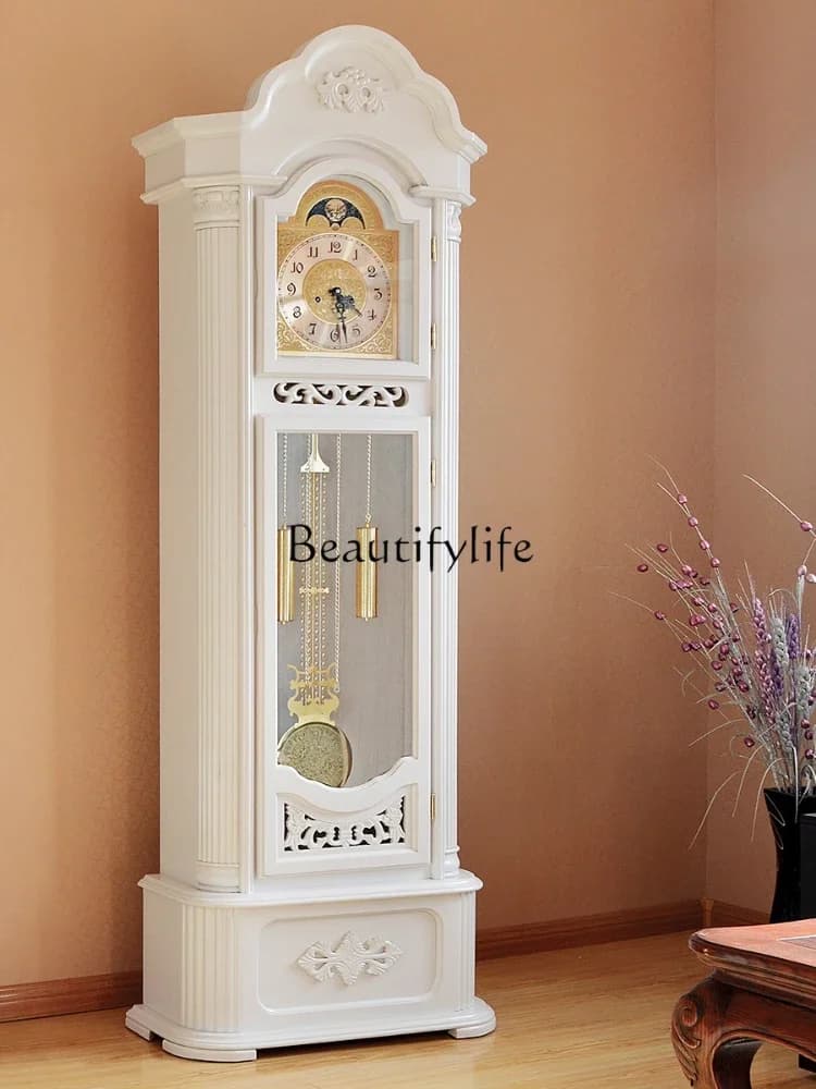 02*Living room solid wood mechanical clock European classical clock Chinese luxury atmosphere