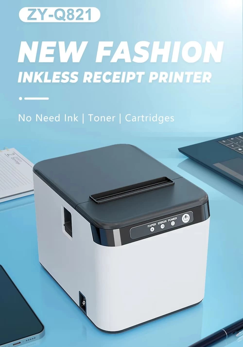 Inkless 80mm Receipt Printer Usb Thermal Pos Billing Printer