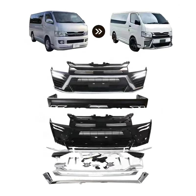 LE-STAR 4X4 for Car Body Parts Front Rear Bumper Modified Bodykit with LED Light  for HIACE 2005-2018