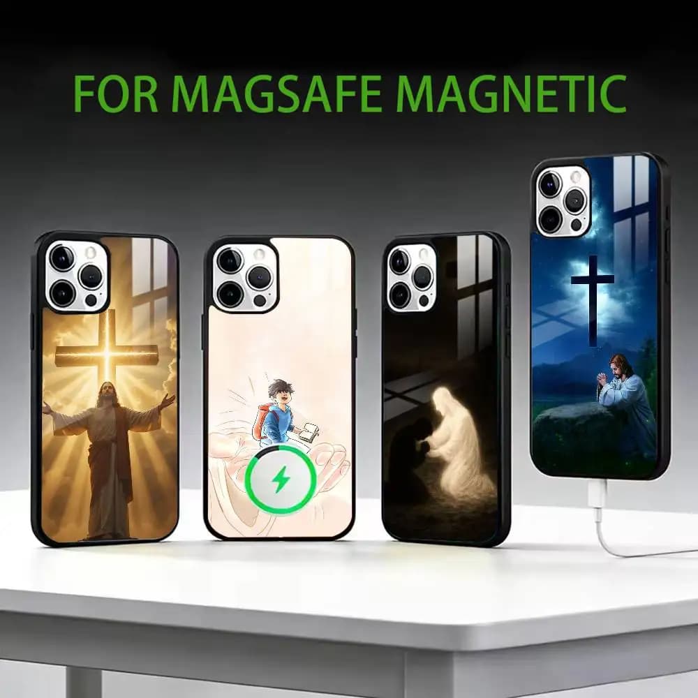 Faith Christian Religious Jesus Phone Case For iPhone17,16,15,14,13,12,11 Plus,Pro Max Magnetic For Magsafe Wireless Charging
