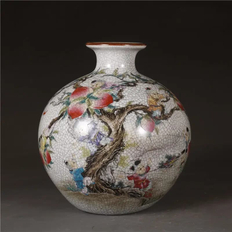 xx-Chinese Qing Dynasty Blue And White Antique Porcelain Jiangnan Water Town Pattern Ceramic Vase Home Bookcase Furnishing Decor