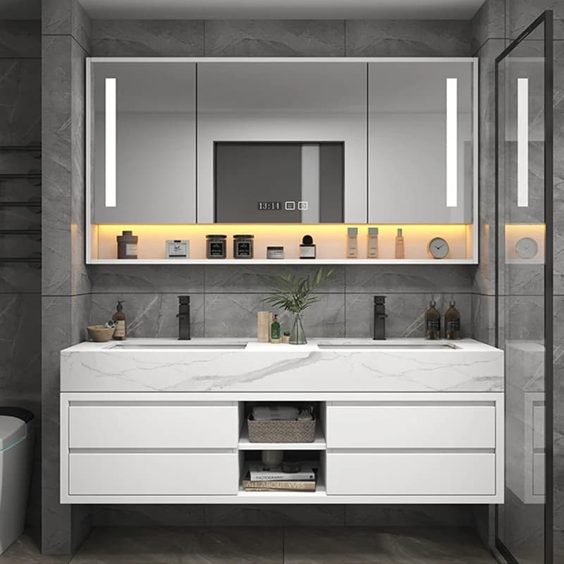 Beauty Decoration Bathroom Cabinet Wooden Chinese Style White Fashion Interior Creative Cupboard Simple Gabinete Home Products