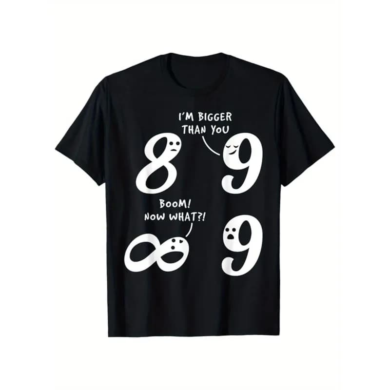 Math Meme Men's T Shirt Cotton Tee Women Oversized Loose Spring Summer Streetwear Top Novelty Ironic Humor Gifts for Teachers