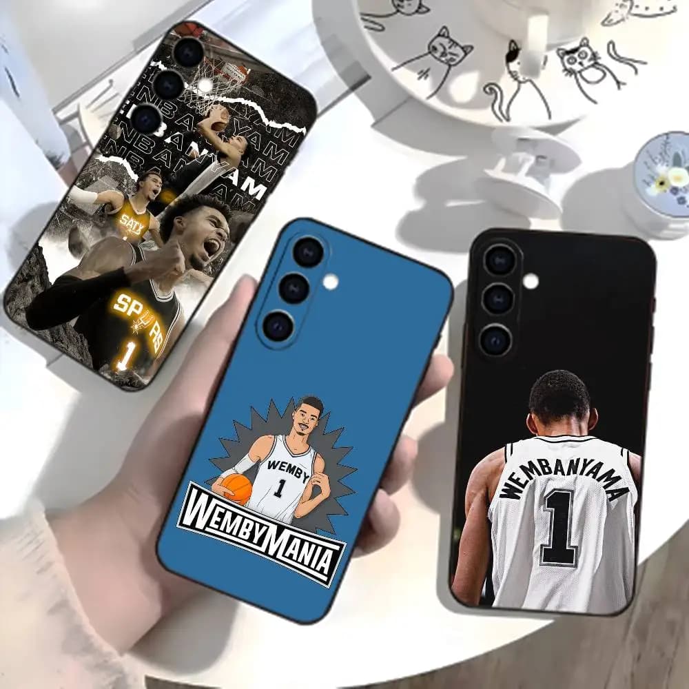 Basketball V-Victor Wenbanyama Phone Case For Samsung Galaxy A73,21,22,32,71,53,52,51,80,5G Soft Black Cover