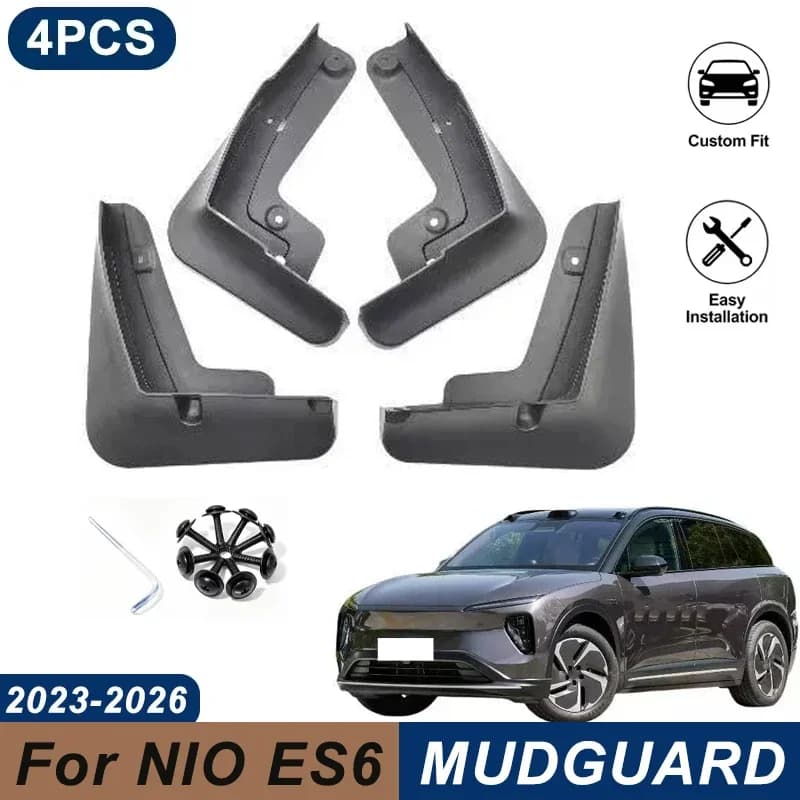 4PCS Car Mud Flaps For NIO ES6 2023-2026 Waterproof Anti-Splash Fender Mudguards Auto Exterior Accessories