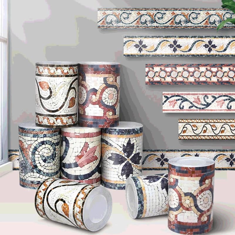 Self-adhesive Skirting Wall Stickers Decorative Ground Corner Line PVC Waterproof Sill Waist Line Floor Tile Waveguide Line