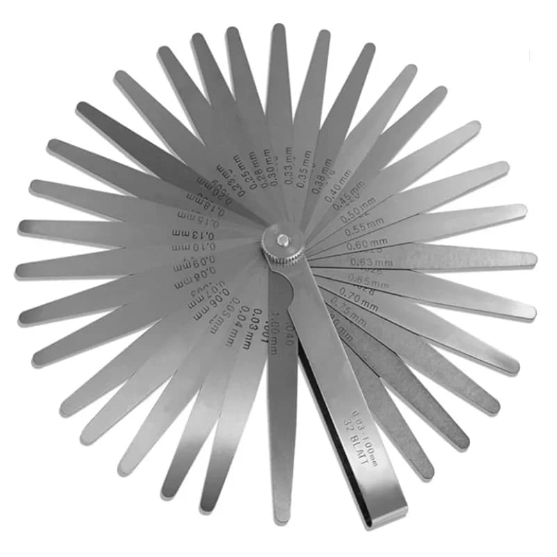 Spurtar 32 Blades Feeler Gauges 0.001-0.04" (0.03-1.00mm) Tapered Feeler Gauge Set  Metal  Thickness Gauges Dual Marked