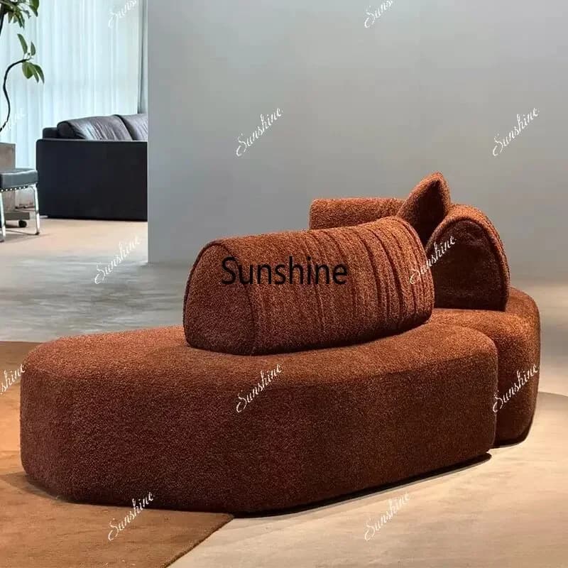 YYItalian minimalist fabric sofa design villa large flat floor living room module combination