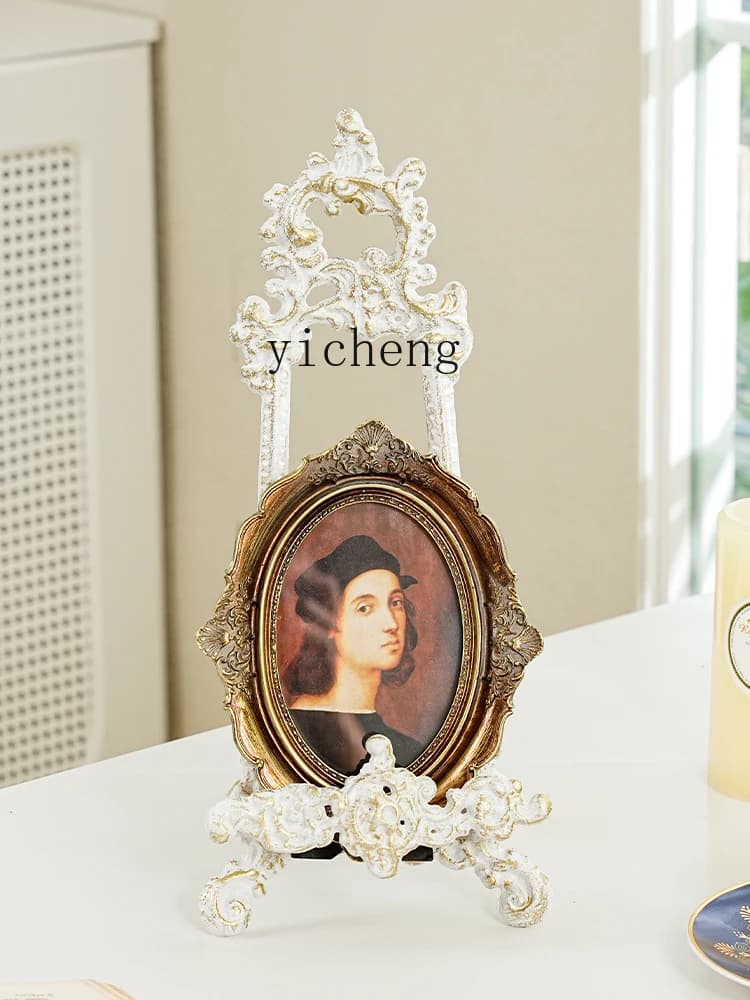 W26- European creative cast iron easel disc display stand newspaper magazine shelf home decoration ornament