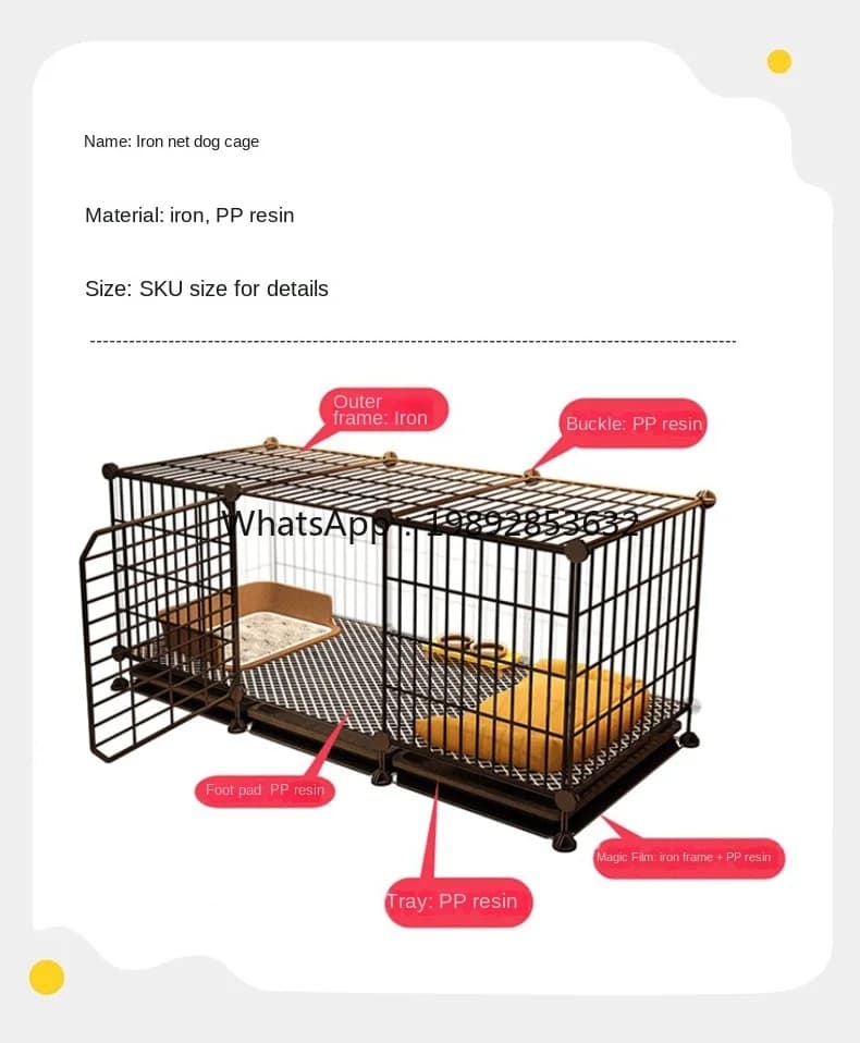 ZZ Wyj Medium-Sized Dog Indoor Pet Dog Dog Traction Rope Toilet Automatic Separation Kennel