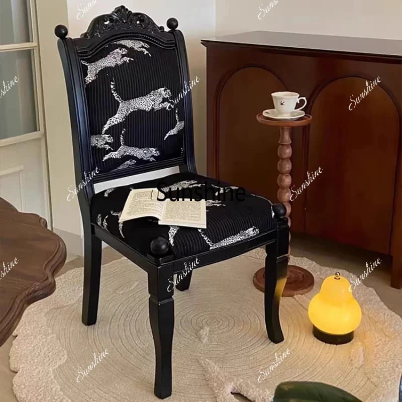 French retro chair small apartment household leisure chair medieval dressing chair