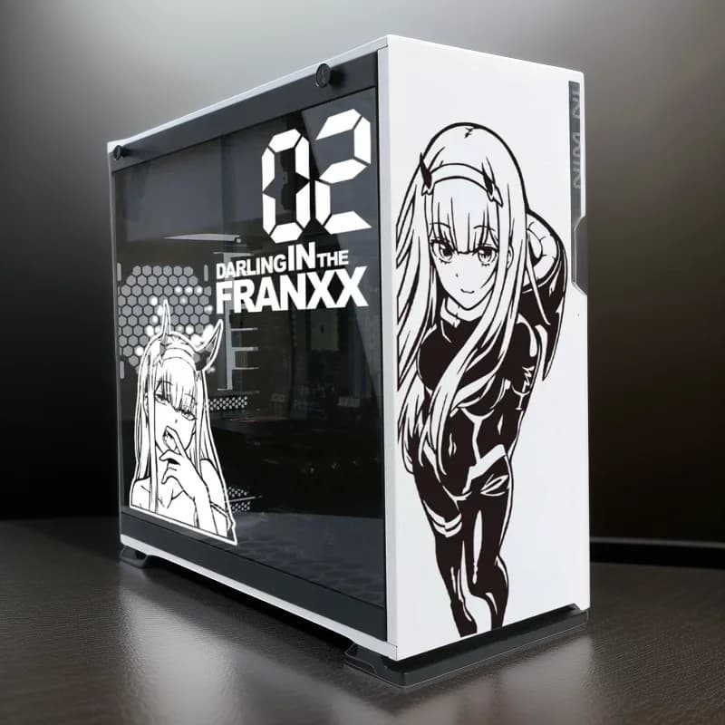 002 Anime Stickers for PC Case,Japanese Cartoon Decor Graffiti Decals for Atx Computer Chassis Skin,Hollow Out Sticker