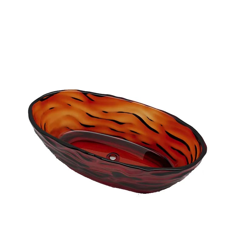 Transparent colored resin integrated freestanding bathtub, home hotel homestay simple ins dream cream wind