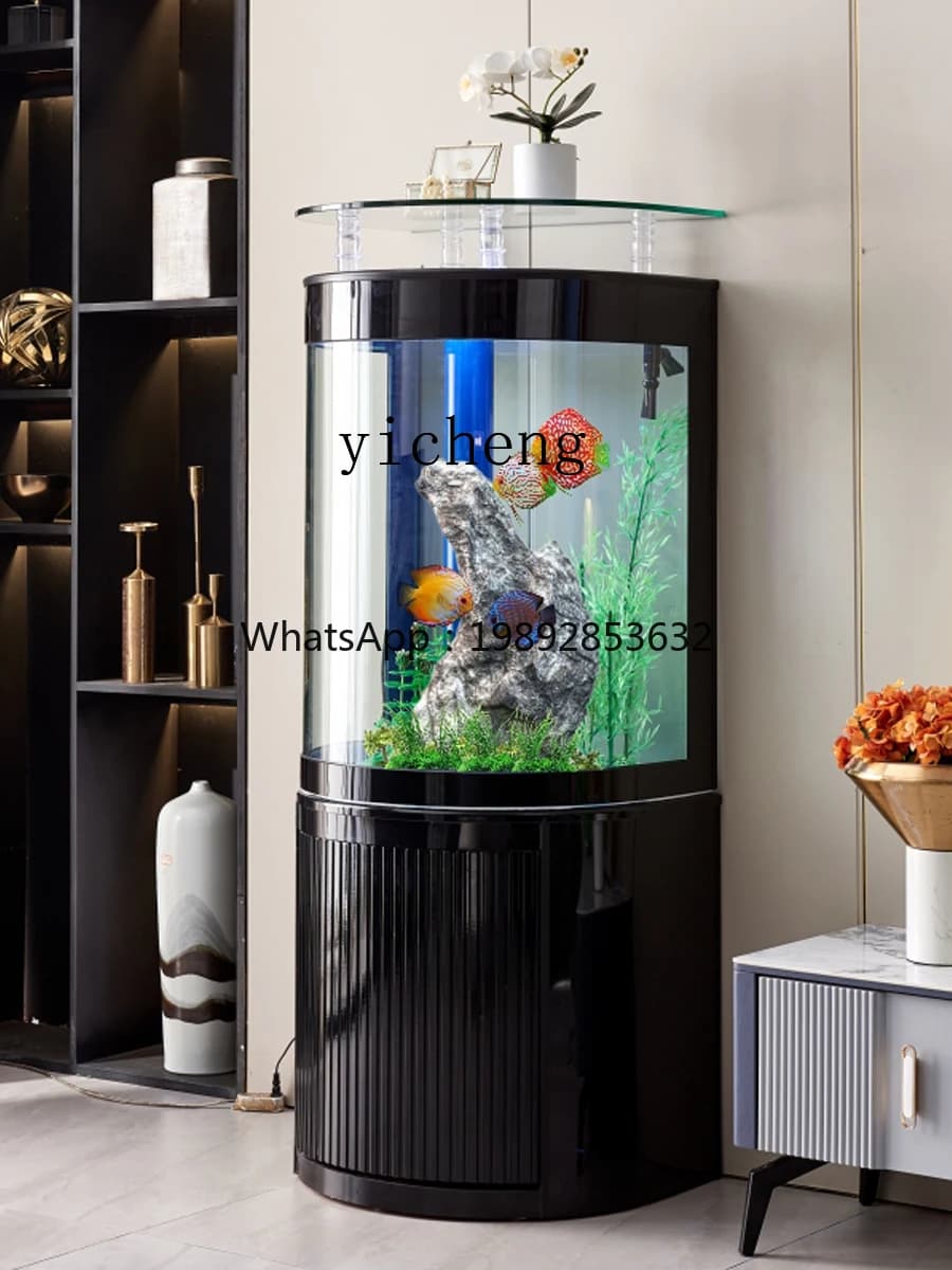 Semicircle Fish Globe Household Glass Change Water Ecological Bottom Filter Floor Aquarium