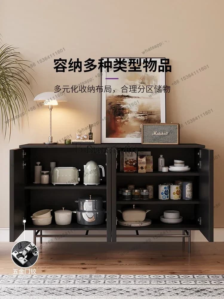 XX Medieval Black Home Living Room Hallway Cabinet Modern Simple Solid Wood Locker
